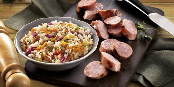 Linguiça Alho e Ervas com Arroz Aromático
